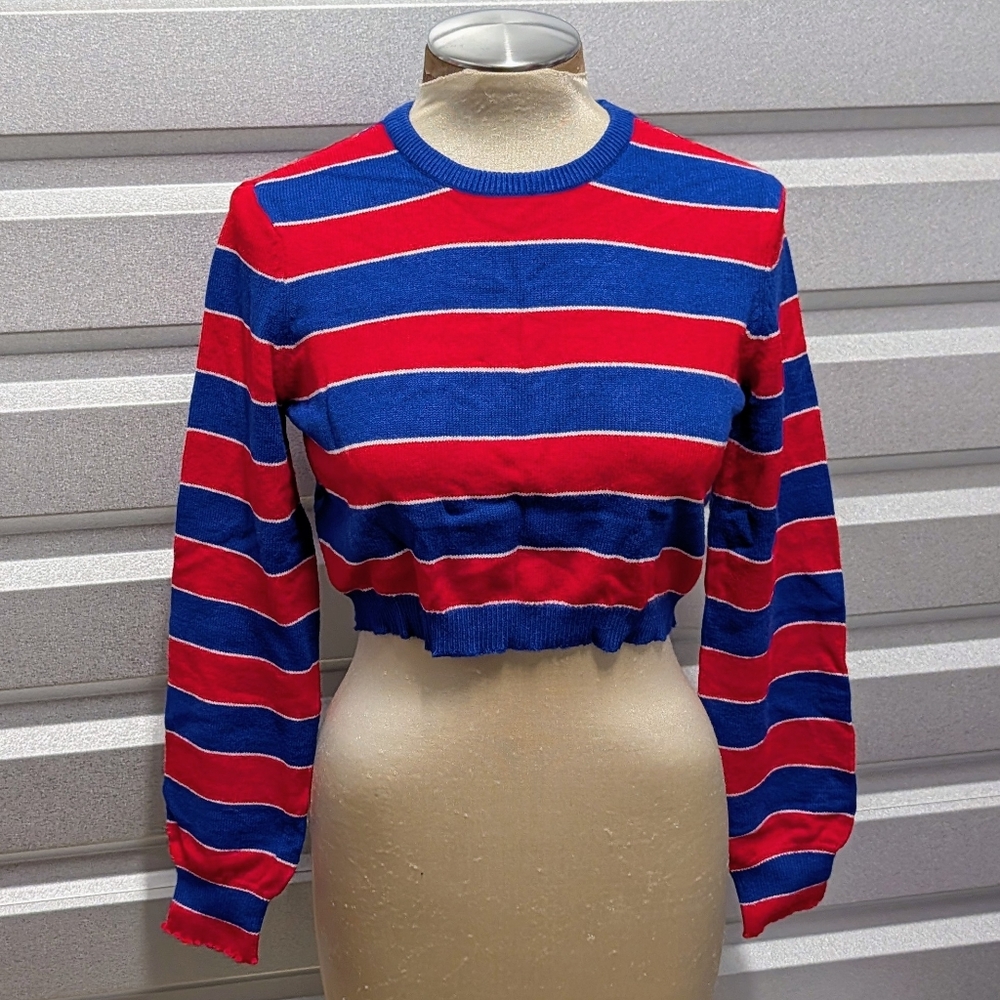 nwt LOVERS & FRIENDS cropped striped sweater M